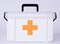 White Empty Medical Box for Home Emergency Supplies, Travel, Car, and Dorms – Compact First Aid Box with Handle, Detachable Tray and Locking Lid – Medical Organizer and First Aid Kit Storage